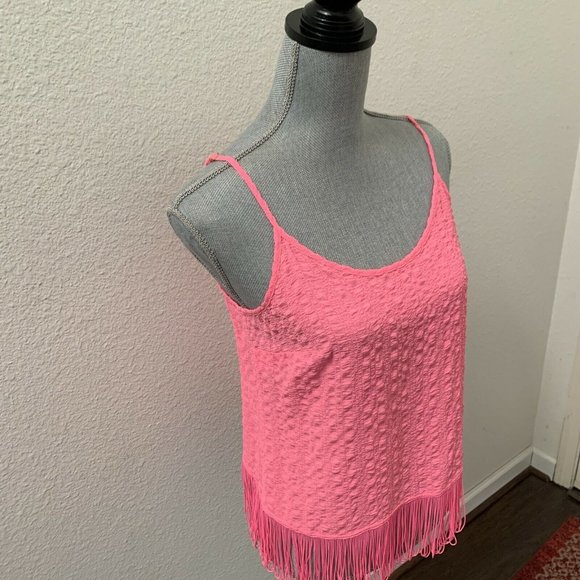 Lilly Pulitzer Naeem Pink Fringe Top XS Excellent Condition Sleeveless RARE HTF - Picture 5 of 10
